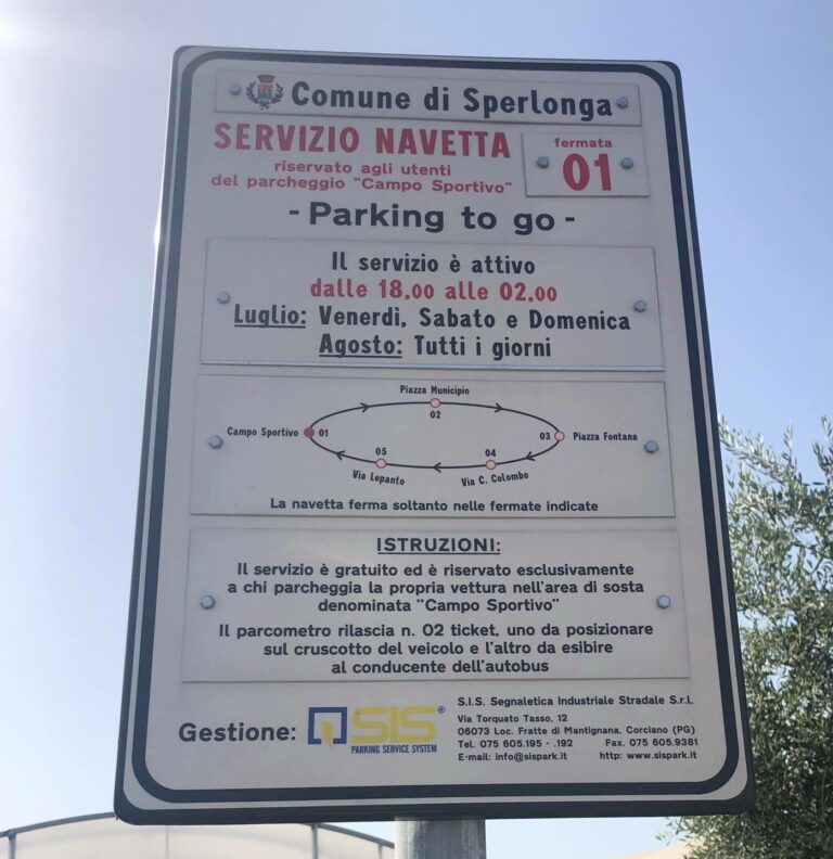 Sperlonga, servizio navetta nei giorni e orari di attivazione della ZTL