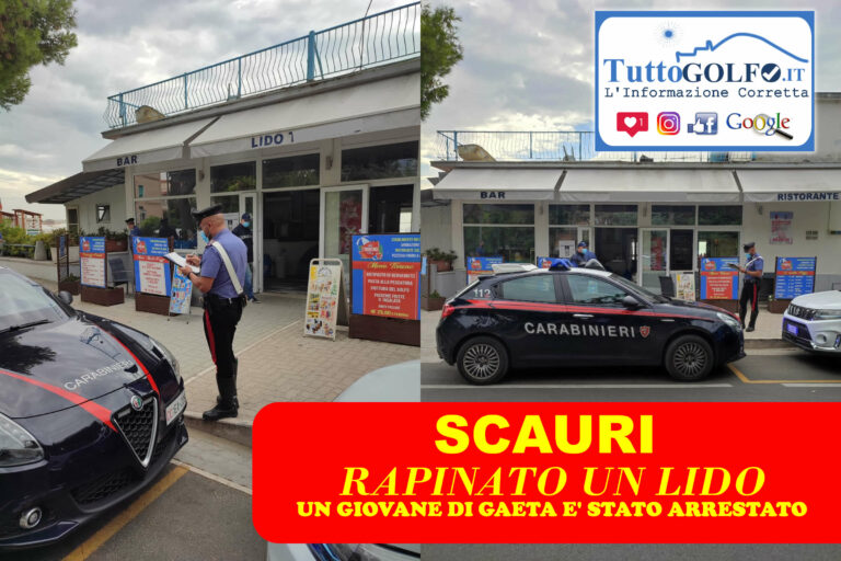 Scauri di Minturno: Rapina al lido. Arrestato un gaetano di 19 anni