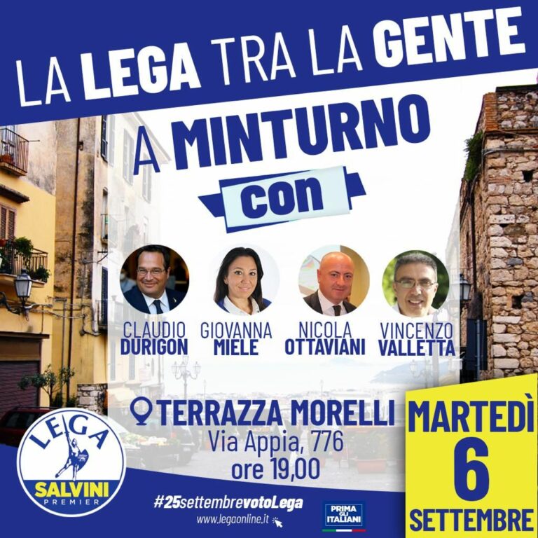 La Lega tra le gente: Terrazza Morelli, martedì 6 settembre