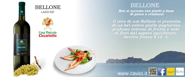 Bellone CAVICI – profumo intenso di frutta e note di fiori dal sapore equilibrato