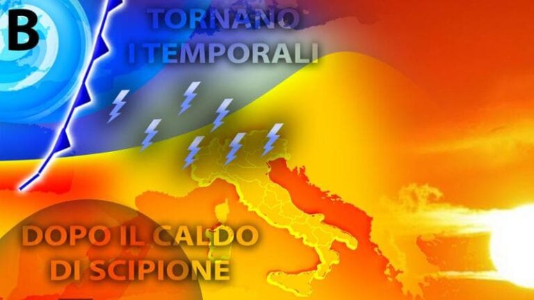 Meteo: si estendono piogge e temporali da stasera 20 luglio al nord. Allerta in cinque regioni: Lombardia, Veneto, Friuli Venezia Giulia, Bolzano ed Emilia Romagna