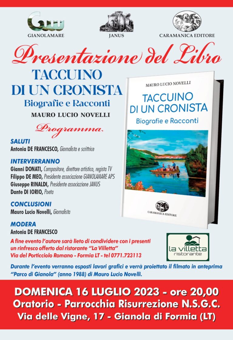 Presentazione del libro di Mauro Lucio Novelli “Taccuino di un Cronista” 