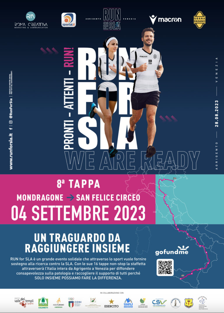 “RUN FOR SLA” PRONTA AD ATTRAVERSARE L’ITALIA