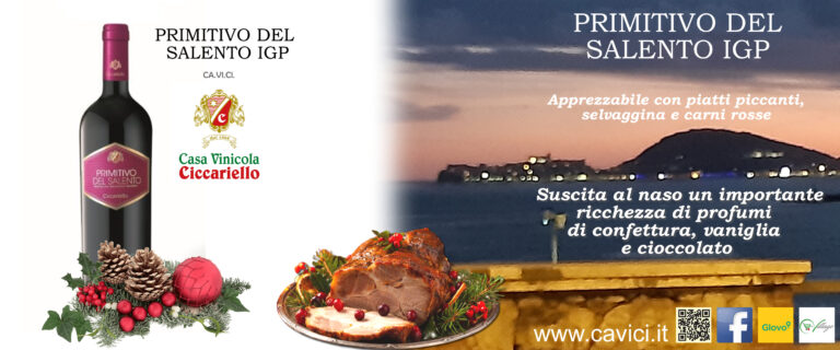 Primitivo del Salento IGP CAVICI, profumi di confettura, vaniglia e cioccolato